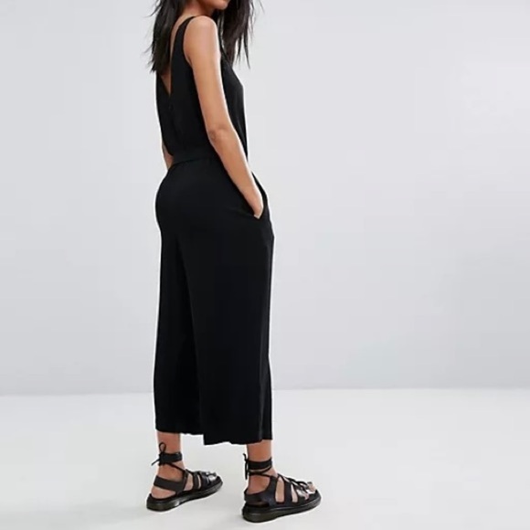 AllSaints black Cate wide leg jumpsuit size small 100% Rayon - Picture 2 of 15